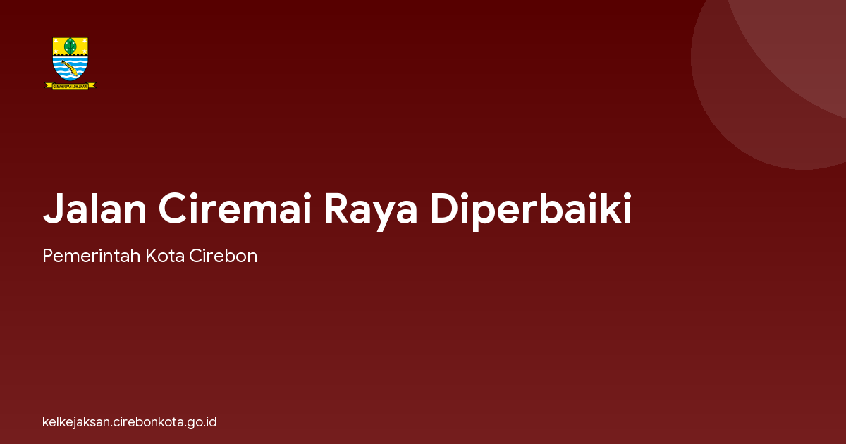 Jalan Ciremai Raya Diperbaiki