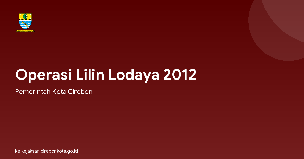 Operasi Lilin Lodaya 2012
