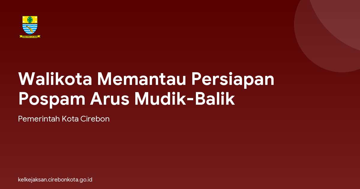 Walikota Memantau Persiapan Pospam Arus Mudik-Balik